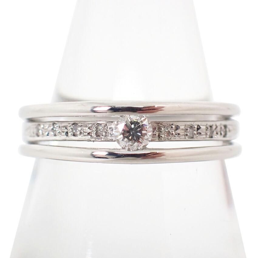 

[Used] Pt900 Diamond Ring/Size 10/j59-9