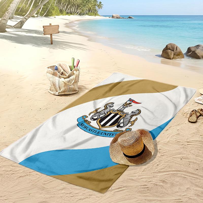 Asciugamano da Spiaggia con Stampa del Newcastle United Football, Asciugamano Grande Morbido ad Asciugatura Rapida per Spiaggia Campeggio Nuoto