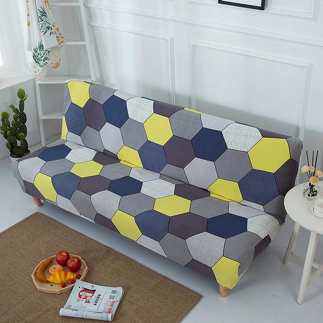 

String Printed Folding Sofa Furniture Bed Cover Sofa Protective Covers Stretch Double Seat Cover Slipcovers For Living Room Area Geometric Print S (120-150CM)