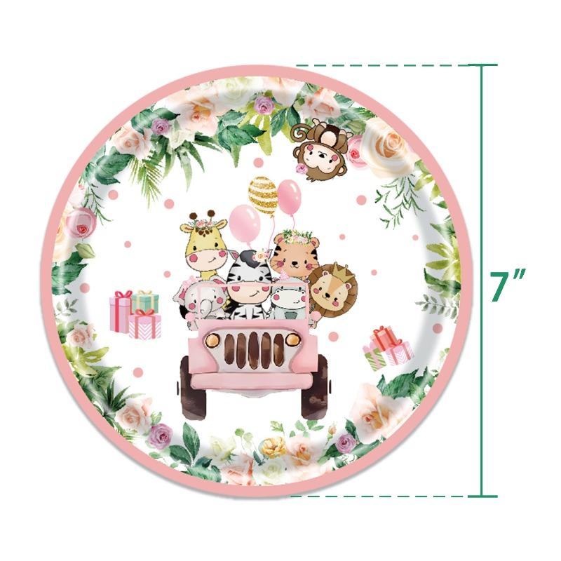 New hot-selling animal series theme party tableware forest animals children's birthday decoration supplies