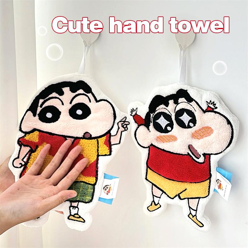 Perfect Crayon Shin Chan Hand Towel Cute Crayon Shin Chan Hanging Towels Absorbent Kitchen Bathroom Wipe Towel Anime Cartoon Kids Towels