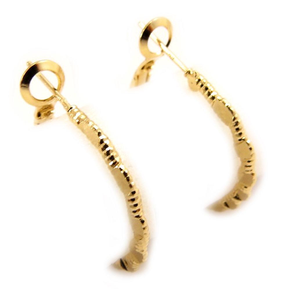 Les Trésors De Lily [L4569] - Gold Plated Hoop Earrings 'Choreography' - 25x2 Mm