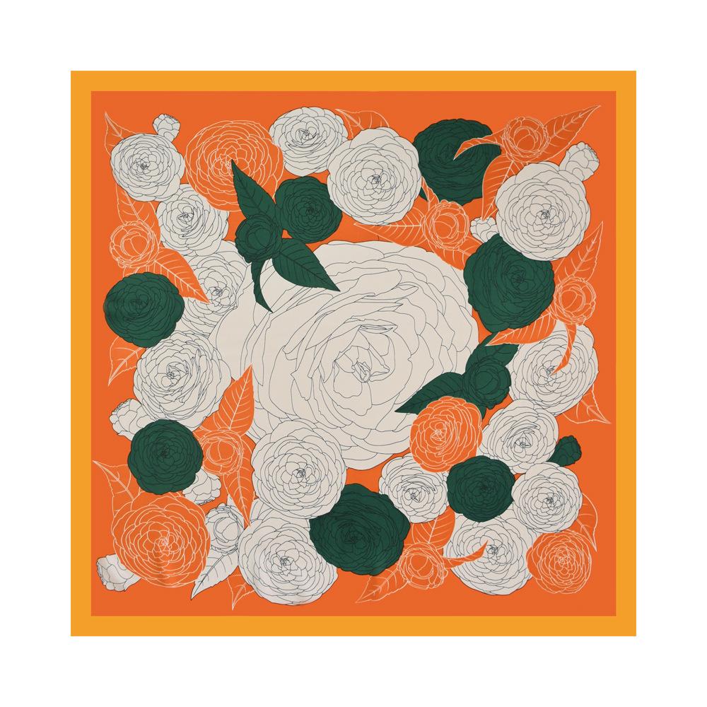 New flower and flower gift silk scarf, high-end sense, professional flight attendant simulation silk small scarf, Suhang tied bag silk scarf