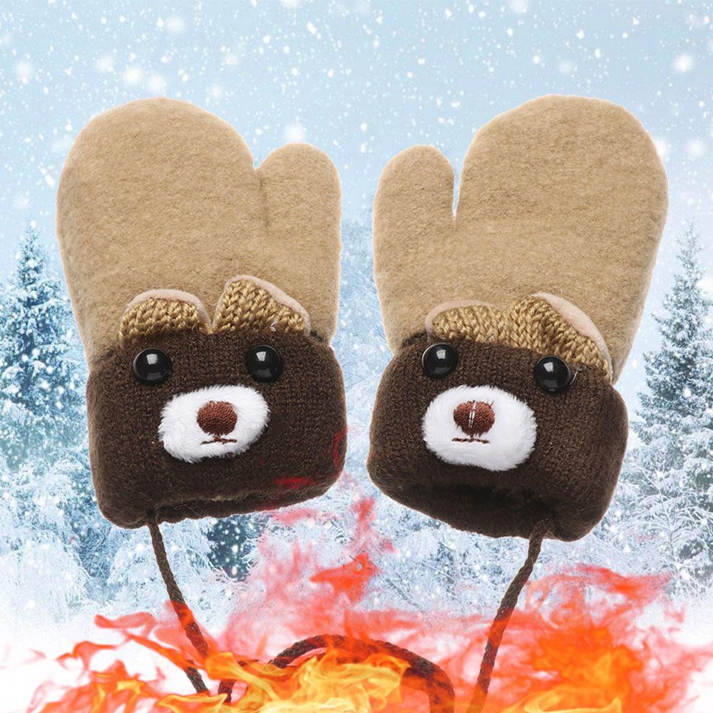 New Hot Elastic Boys Girls Cute Cartoon Kids Gloves Thick Warm Knitted Mittens