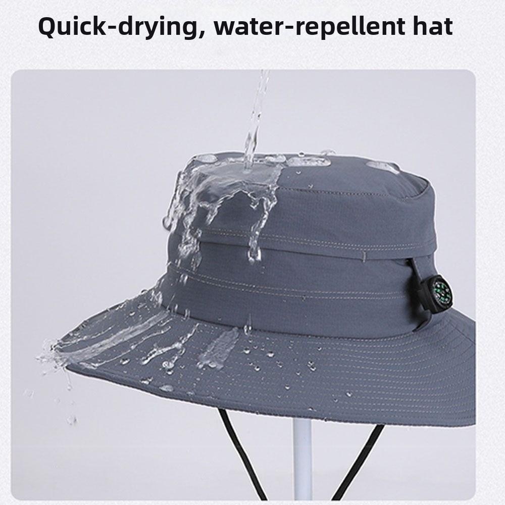 New Sunshade Bucket Hat Quick-drying with Compass Fishing Hats Waterproof Anti UV Sun Cap Summer