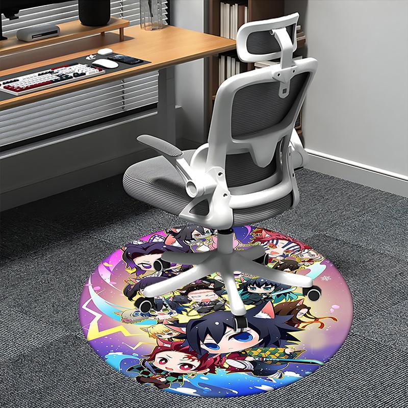 

Demon Slayer Chair mat Round Rug-Office carpet, Machine Washable, Non-slip, Suitable for Living Rooms, Bedrooms 80cm