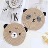 Tea Coaster Non-slip Decorative Rope Anti-scalding Round Hand-Woven Cartoon Bear Cotton Placemat