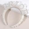 Perlen Stirnband Diadem Luxus Perlen Strass Breit Haarband Elegant BRAUT Schriftzug Haarband Hochzeit Braut Frauen Tiara Accessoires