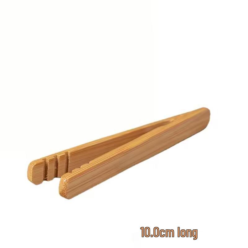 High-Temp Resistant Bamboo Tea Tongs - Portable Travel Tea Set Tweezers & Anti-Scald Cup Clips