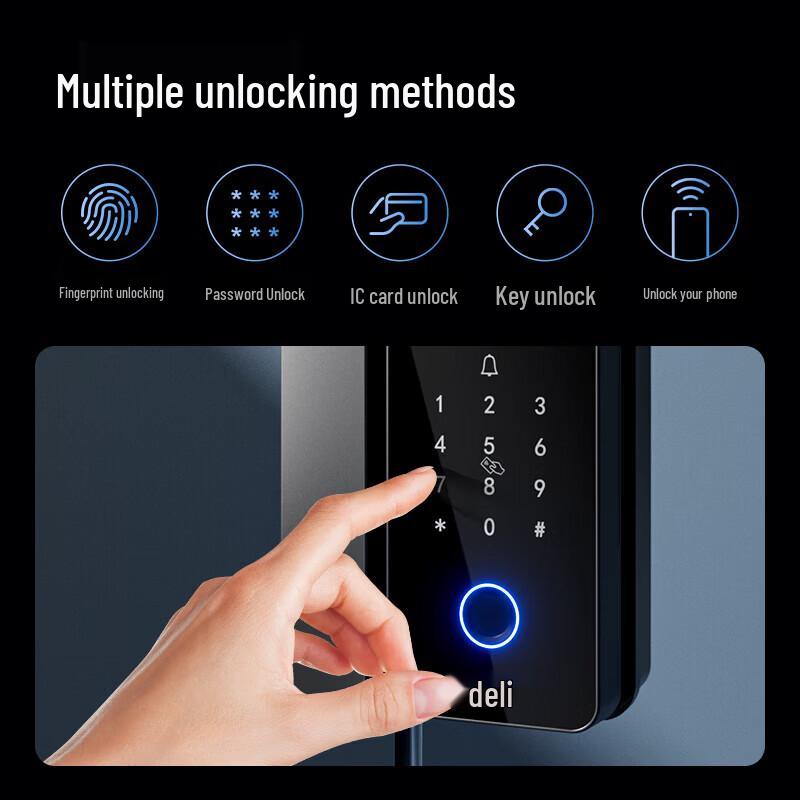 Deli AL126 Smart Fingerprint Glass Door Lock CN plug (adapter included)