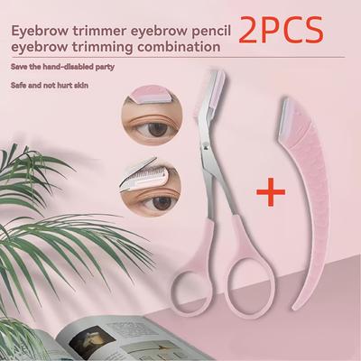 Professional Stainless Steel Eyebrow Scissors with Comb - Hypoallergenic Ergonomic Design for Both Hands, Durable Metal Construction