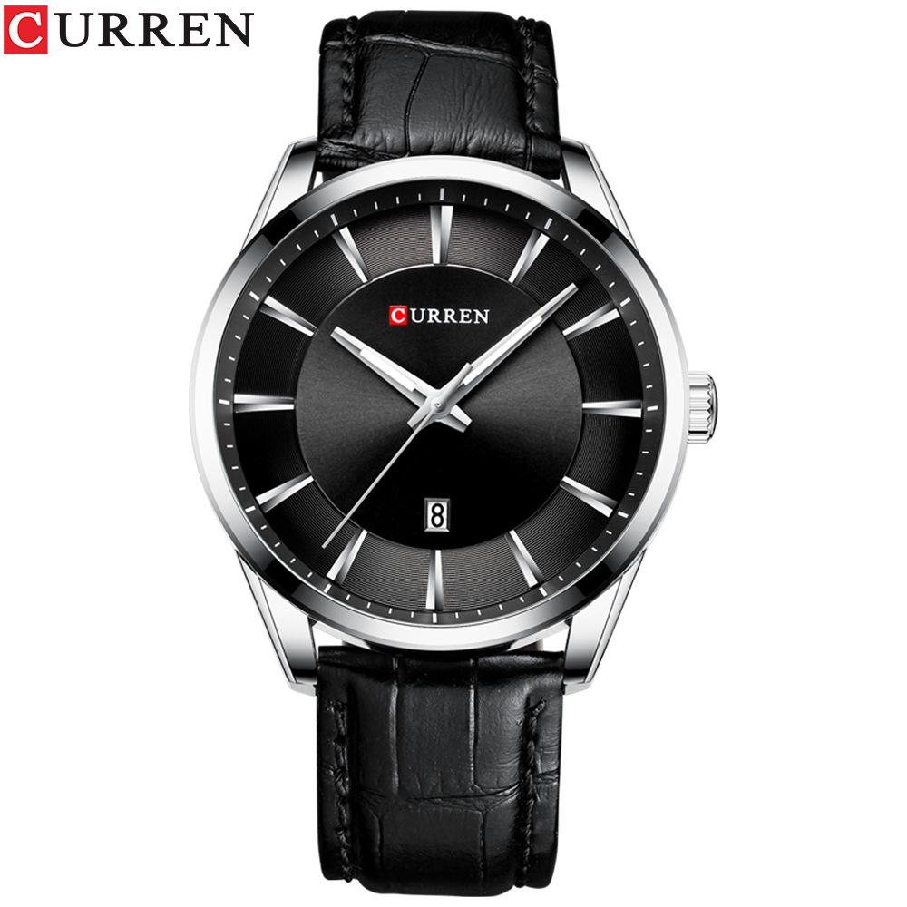 Curren 8365 Men's Waterproof Leather Strap Watch with Date Function