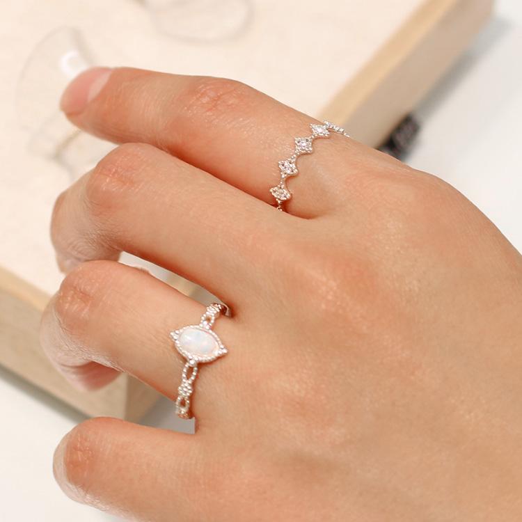 47Bag 925 Silver Layered Cubic Ring Sierra
