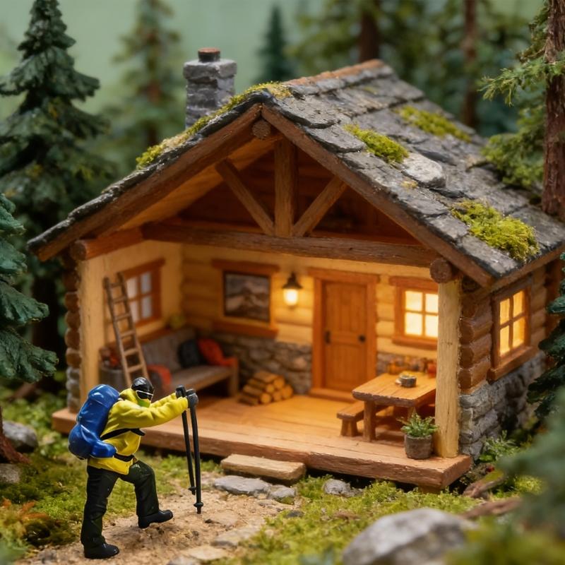 1:87 Scale Miniature Hiking Backpackers Rock Climbing Resin Figurines For Home Decors And Model Displays