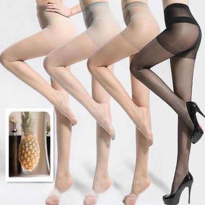 Pineapple Ultra-Thin Anti-Snag Black Silk Invisible Pantyhose - Free-Cut, Bare-Leg Look, Perfect for Spring and Summer.