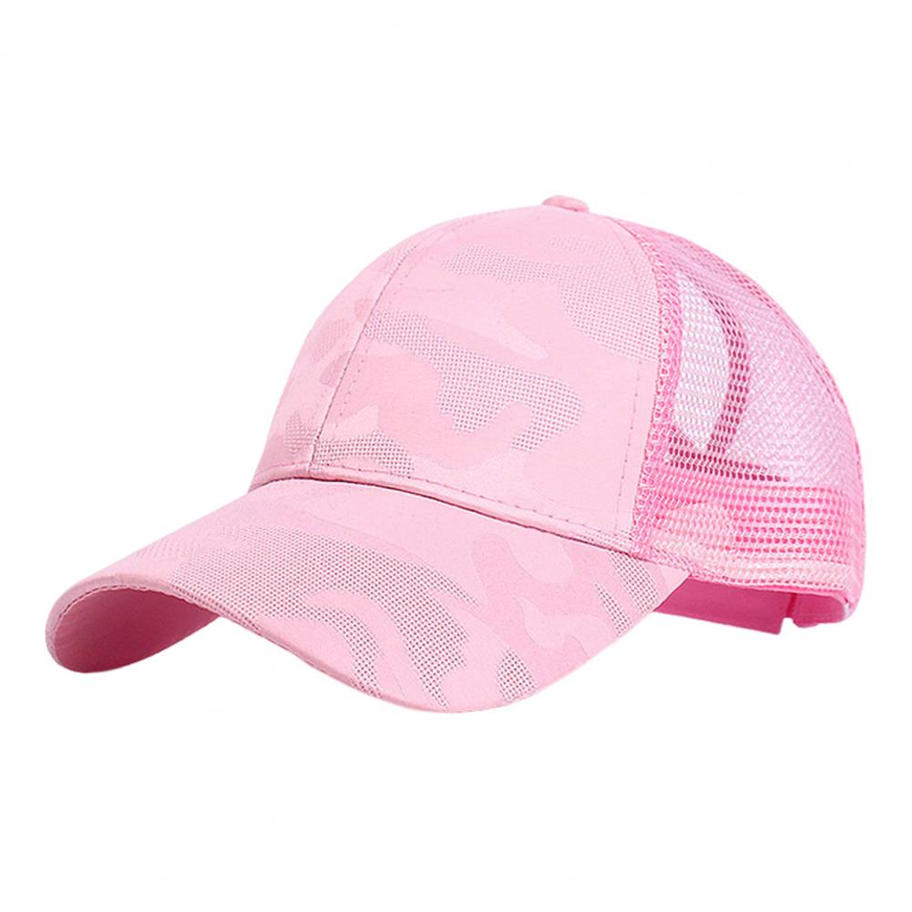 Damen Baseballmütze, einfarbig, Camouflage-Print, Sonnenhut, atmungsaktives Mesh-Spleißen, UV-Schutz, lässiger Outdoor-Hut
