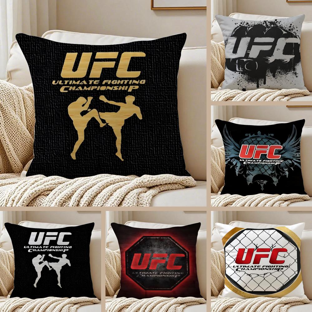 Brutal Competitive Sports Event UUFC Cushion Cover Pillowcase Antidustmite Invisible Zipper Short Plush Sofa Cushion