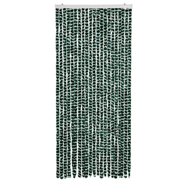 Rideau anti-mouches - VIDAXL - 90x200 cm - Vert et blanc - Chenille - Intérieur contemporain