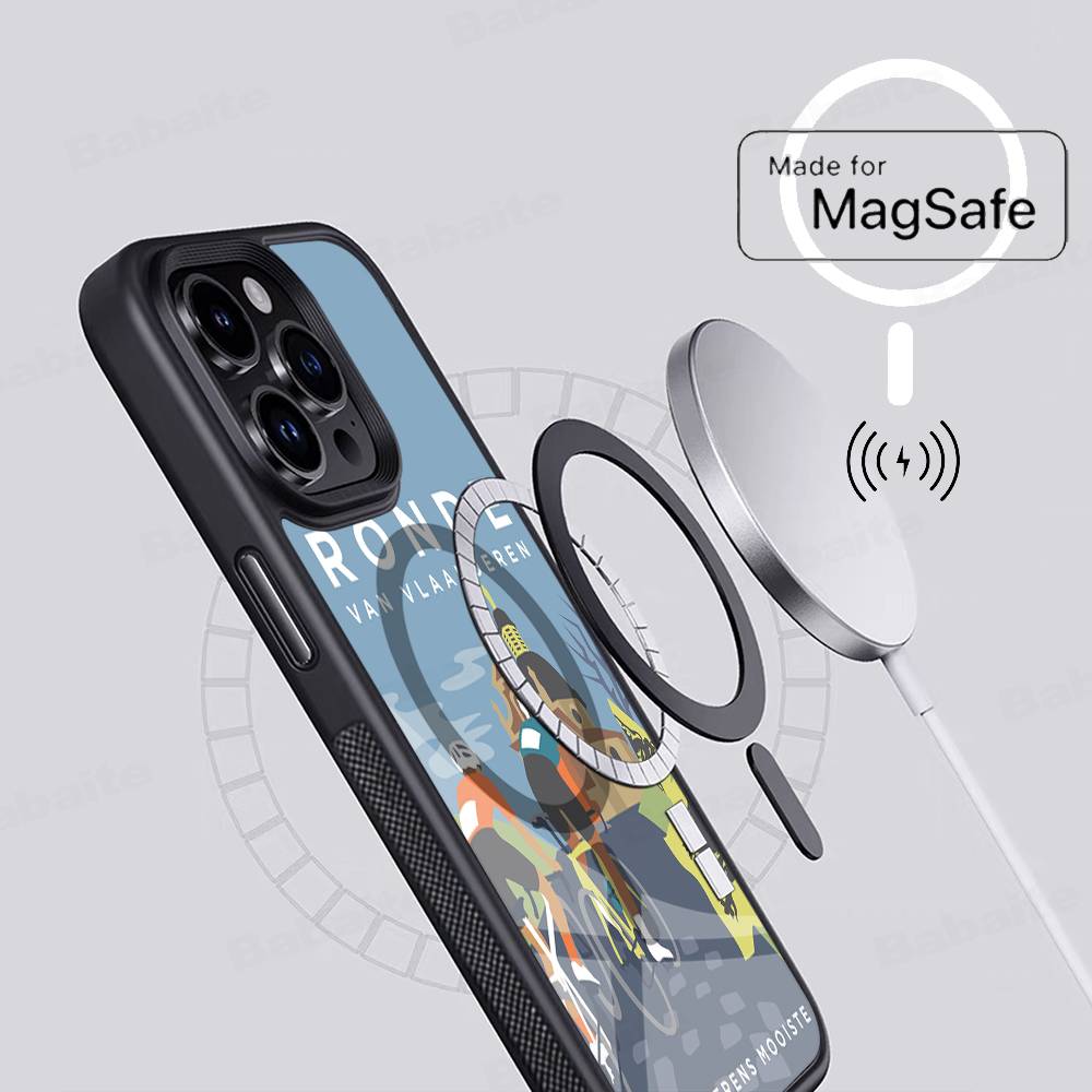 

Bicycle Bike Sport Magnetic Matte For Phone Case For IPhone 16 17 15 14 13 12 11 For Wireless Charge Cover iPhone 16