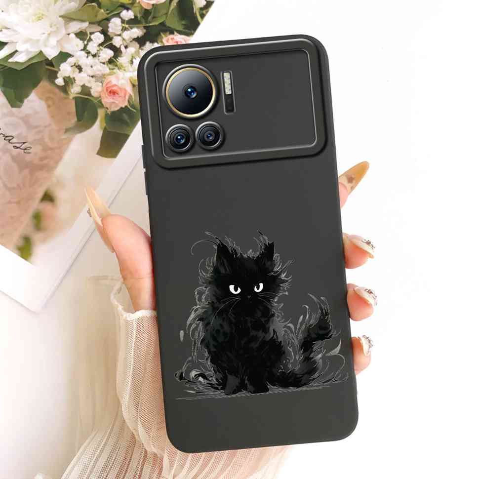 For Infinix Note 12 VIP Case Cute Cat Cartoon Flower Silicone Cover For Infinix Note12 VIP 12 Vip X672 6.7" Phone Cases Coque