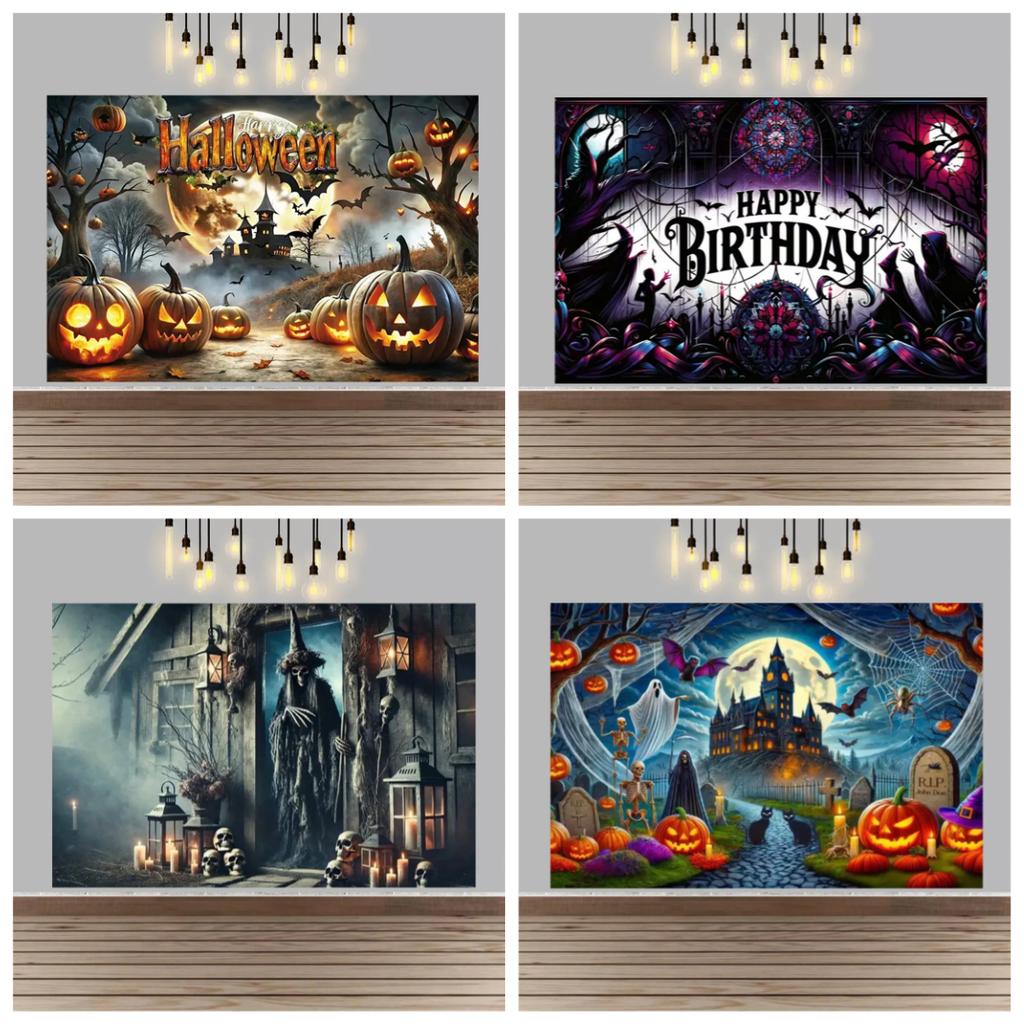 Halloween Party Decor Backdrop Halloween Ghost Bloody And Terrifying Haunted House Ghost Decor Party Supplies Photography Props