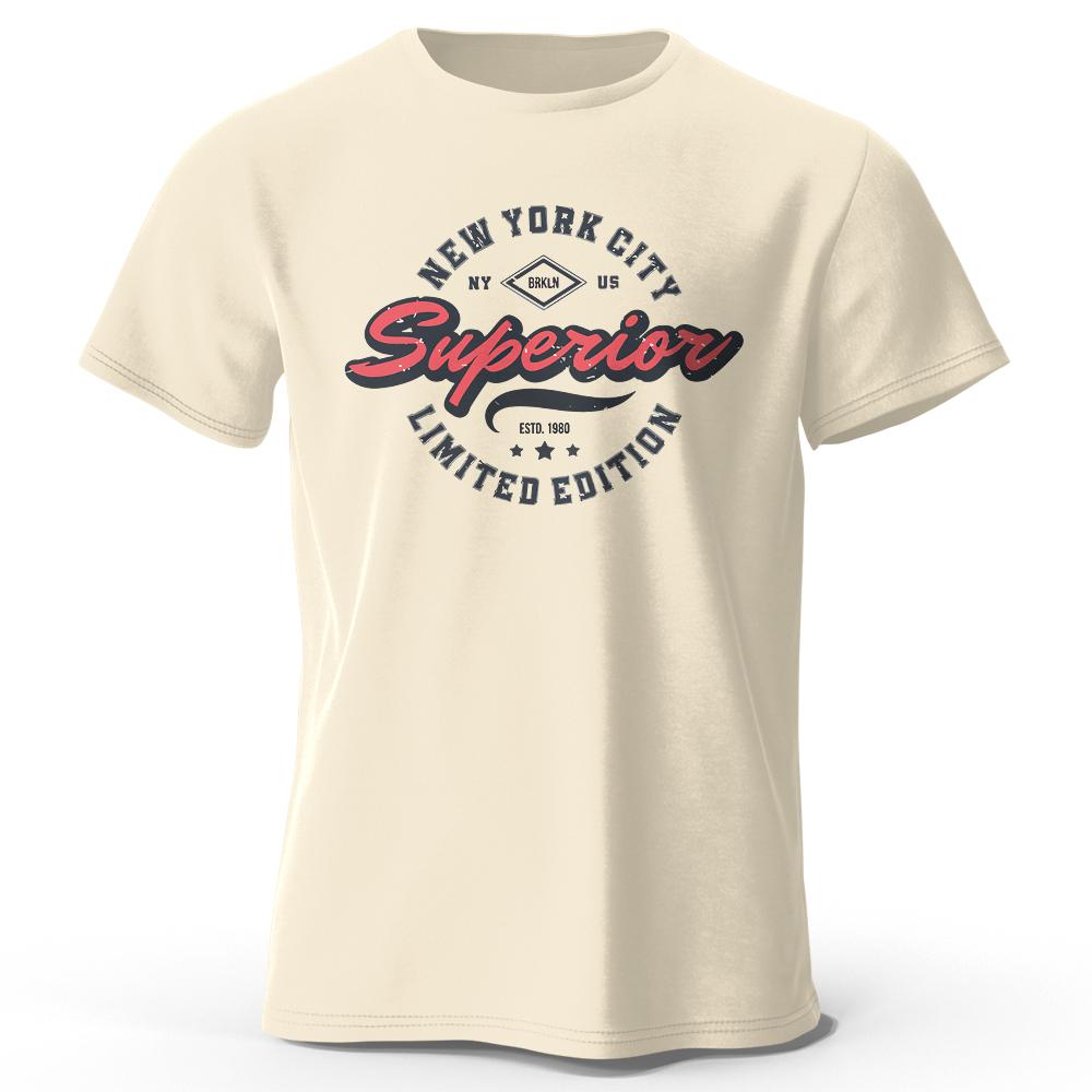 New York City Vintage Potisk Pánská Grafická Trička Trendy Oversized Tričko z Bavlněné Látky pro Ženy