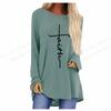 Christian T Shirt Cross 3d Print T-shirt Women Fashion T-shirt Loose Long Sleeve Tshirt Ladies Tshirt Oversized Loose
