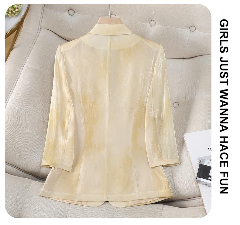 Chaqueta Rosa de Manga Tres Cuartos con Cuello de Solapa para Mujer - Estilo Profesional y Casual para Primavera, Verano y Otoño