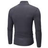 Frühlings- und Herbst Herren Slim Fit Stehkragen Basic-Shirt, Langarm-T-Shirt mit hohem Kragen, Lässiger vielseitiger einfarbiger Pullover