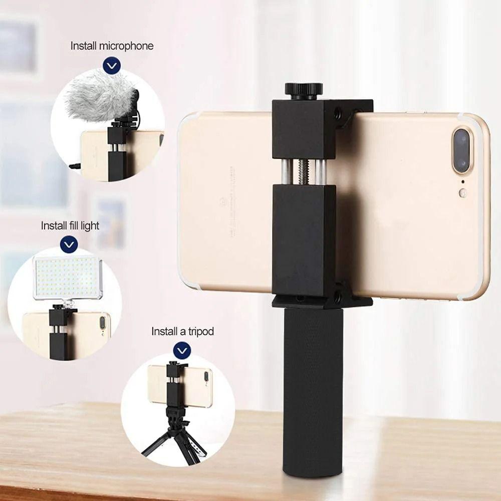 Easy Installation Aluminum Alloy Phone Clamp Adjustable Universal Smartphone Clip 360 Rotation Cold Shoe Mount Live Streaming