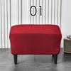 American Style Footstool Cover  Rectangle Elastic Ottoman Cover High Quality Velvet Furniture Protector Footrest Slipcover