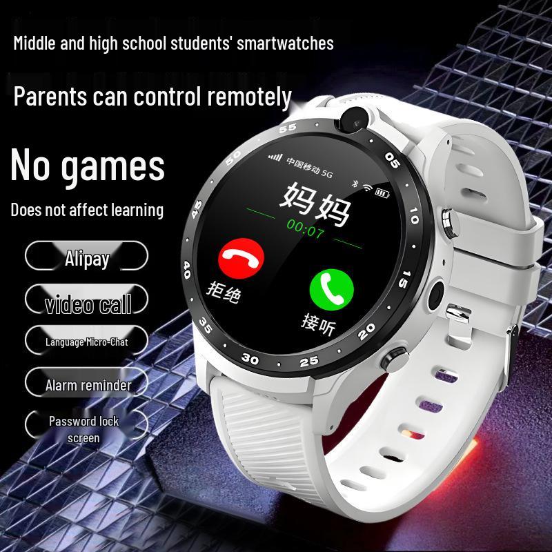 Android 5G Smartwatch with Round Dial, Insertable SIM, WiFi, Multifunctional, Black.