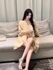 2026 Winter Fashion Women's Thick Knit Cardigan with Fox Fur Collar