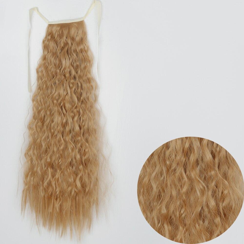 Women Long Wavy Hairpiece Synthetic Fiber Natural Wavy Cosplay Daily Wear Long Curly Wrap Around Ponytail Extension