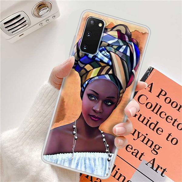 Case For Samsung Galaxy S20 FE Ultra S10 S10e S9 S8 Plus Note 10 Lite 20 9 8 Soft Matte Back Phone Cover Colorful African Girl