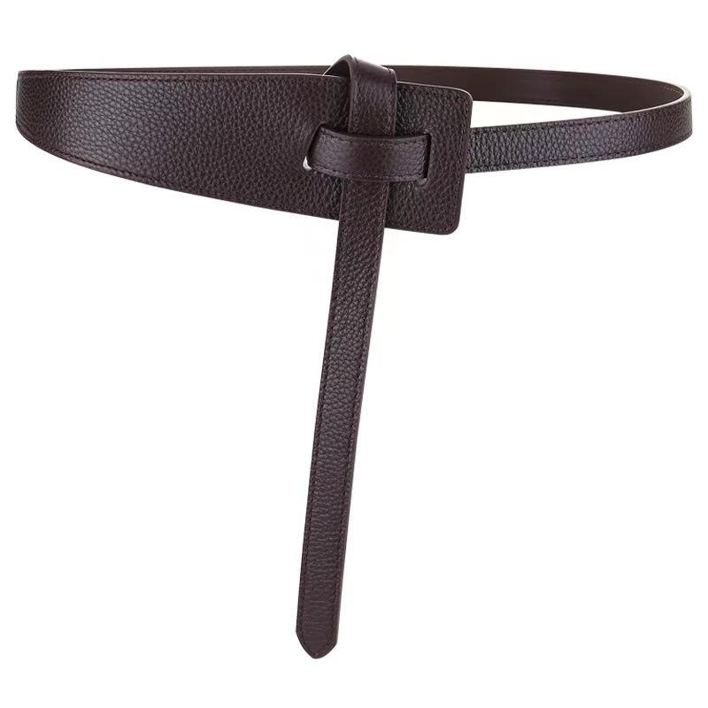 Genuine Leather Wide Belt - Women's Decorative Suit & Coat Belt - Full Grain Lychee Grain Cowhide