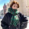 Autumn and winter new plaid scarf high-end women's versatile shawl thickened scarf