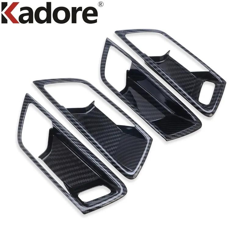 For Ford Kuga Escape     2024 Carbon Fiber Car ide Inner Door Handle Bowl Cover Trim Interior Accessories