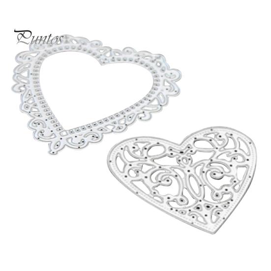 

2шт кружево сердце металлический трафарет DIY скрапбукинг бумажная карта альбом ремесла плесень