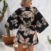 Women's Summer Leaf Print Half Sleeve Dress