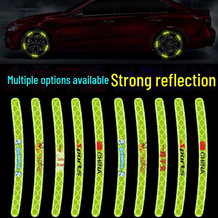 Reflective Wheel Hub Stickers: Luminous, Personalized Motorcycle and Car Decoration