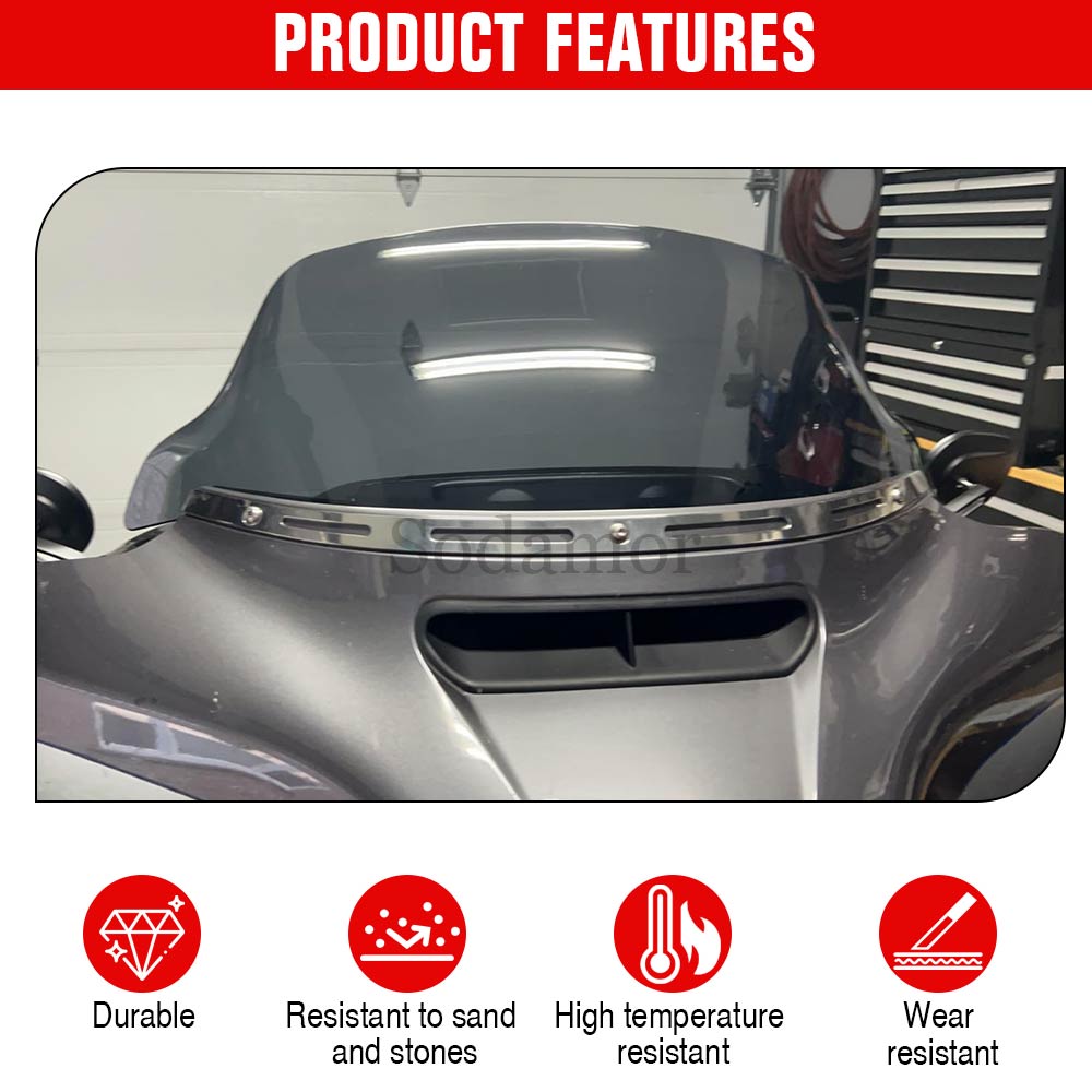 Motorcycle Fairing Windscreen Wind Deflector Windshield ABS Plastic For Harley Trike Tri Glide Ultra Classic FLHTCUTG 2014-2025