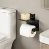 No Hole Required Rustproof Cartoon Animal Paper Roll Dispenser Including Functional Shelf For Bathroom Organization