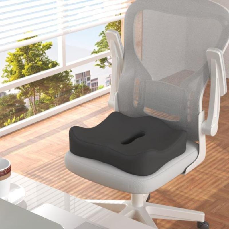 Memory Foam Seat Cushion - 3D Ergonomic Support| Light Green & Grey, Washable Polyester, Car/Office Essentials Home Decor