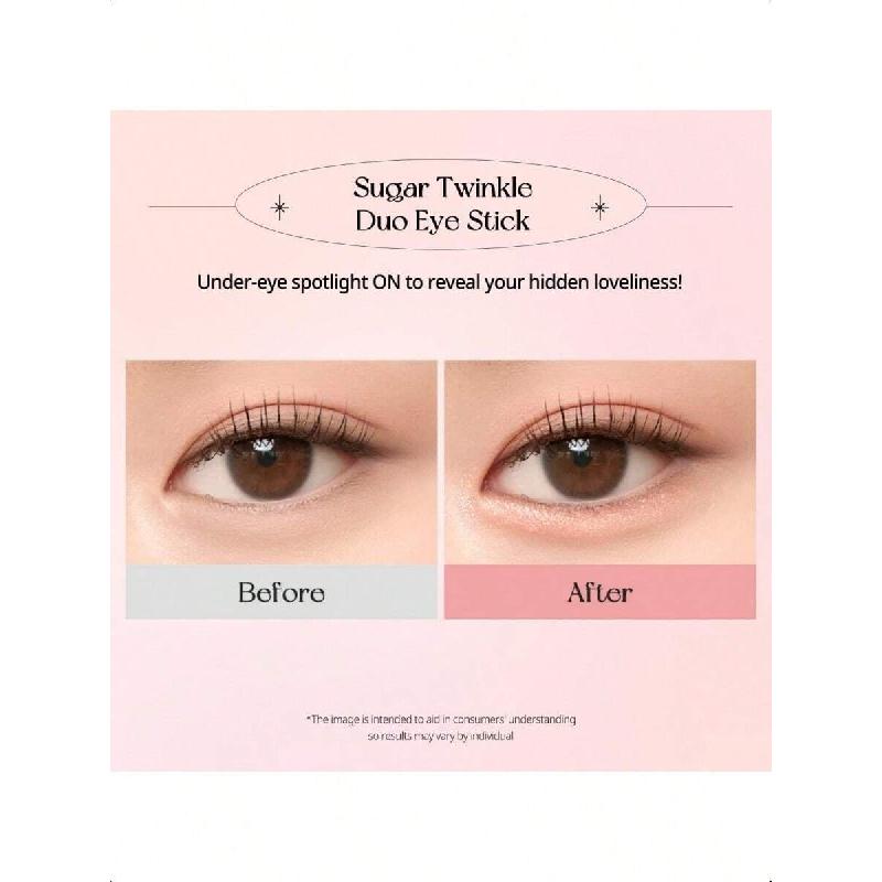 Peripera Stick Ombre à Paupières Duo Sugar Twinkle 4ml Formule Irisée Mate Double Embout, Effet Flouté Transparent, Texture Crémeuse Estompable, Longue Tenue,