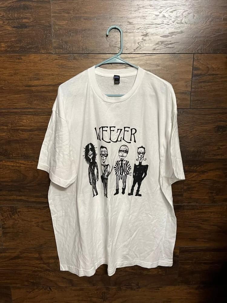 Футболка Weezer Тим Бёртон Тур Футболка - Nightmare Before Weezer 2014 Нераспроданная Унисекс Футболка XXXL