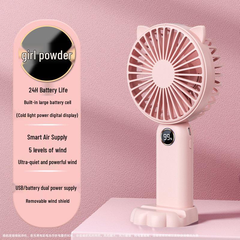 2026 Cute USB Rechargeable Portable Mini Handheld Fan: Silent, Student-Friendly