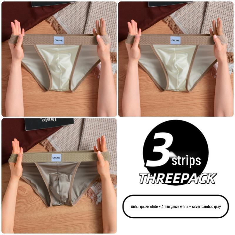 Slip da Uomo di Alta Gamma in Seta Ghiacciata e Nylon con Cavallo Antibatterico - Stile Trendy