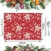 Christmas Heat Insulation Placemat - New Design Imitation Linen for Dining Room and Kitchen Decoration