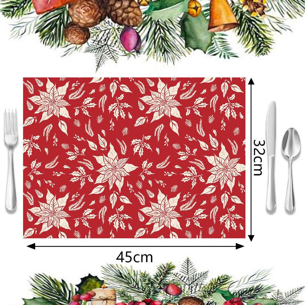 Christmas Heat Insulation Placemat - New Design Imitation Linen for Dining Room and Kitchen Decoration